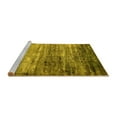 thumbnail image 2 of Ahgly Company Machine Washable Indoor Round Oriental Yellow Industrial Area Rugs, 8' Round, 2 of 4