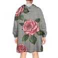 thumbnail image 2 of Wearable Oversized Blanket,Pioneer Flower Floral Print Pattern Wearable Blanket Hoodie for Adults,Cozy Hooded Blankets with Super Pockets,Super Warm Fuzzy Pullover for Women & Men, 2 of 6