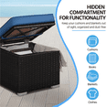 thumbnail image 6 of Renwick Wicker Patio Storage Ottomans with Cushions, Set of 2, Brown/Dark Blue, 6 of 8
