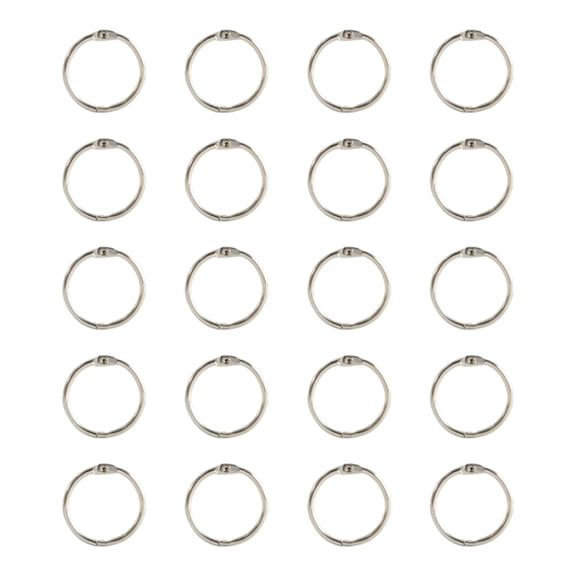20 Pcs 25mm Metal Binder Rings Bookbinding Rings Index Card Rings for Photo