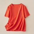 thumbnail image 5 of Womens Summer Tops Casual Fall Button Down V Neck Elegant Short Sleeve Fashion Daily Blouse, 5 of 5