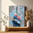 thumbnail image 6 of Colorful Sailboat Canvas Print Wall Art for Living Room Bedroom Office Beach House Nautical Decor, 6 of 8