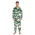thumbnail image 3 of FORMRS Onesies Pajama for Adults Unisex Hoodie Winter Jumpsuit One Piece Sleepwear, Sizes S-2XL, Light Green Camouflage Design, 3 of 7