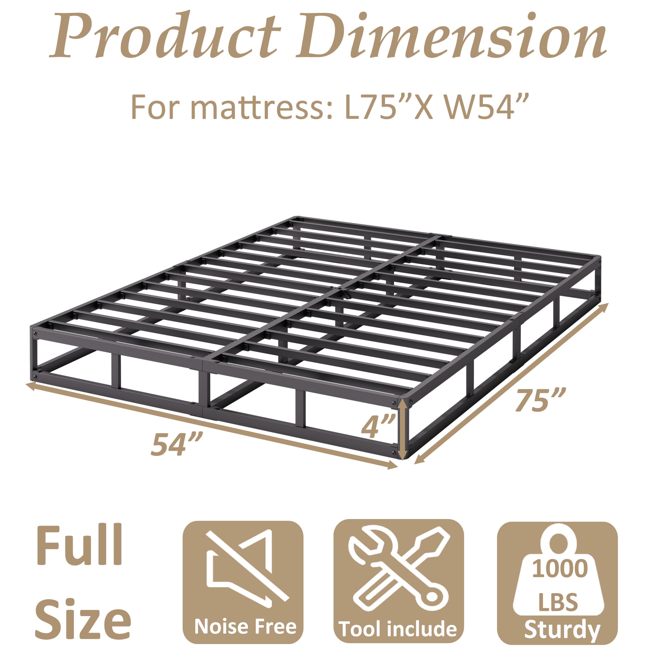 よし☆⟡.* ZIYOO Metal Box Spring 4 Inch Queen Size Sturdy Mattress