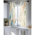 thumbnail image 5 of Beige Beach Coastal Sheer Curtains 45 Inch Length 2 Panels Set for Living Room/Bedroom, Summer Nautical Coral Shell Botanical Kitchen Curtains Grommet Semi-Sheer Curtains Window Treatments 42"x45"x2, 5 of 7