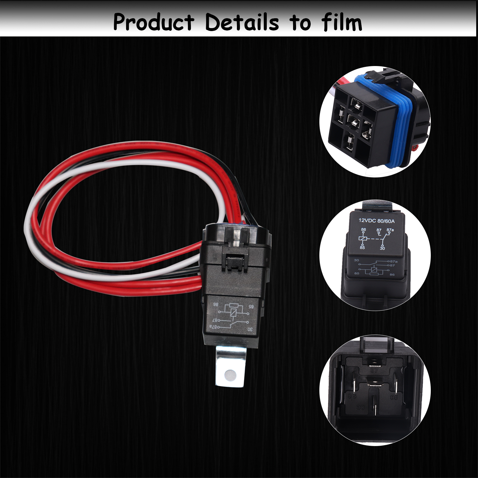 HOPUT 5 Pack 80/60 AMP 12V DC Waterproof Relay and Harness - Heavy Duty 12 AWG Tinned Copper Wires, 5-PIN SPDT Automotive Relay