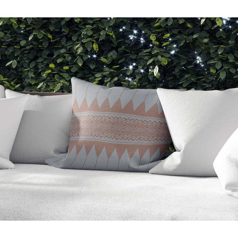 Jafari Rust, Rust, Grey Outdoor Pillow by Kavka Designs
