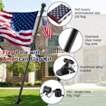 thumbnail image 5 of OLIYNEDY Black Flag Pole Kit for House with American Flag, 5FT Tangle Free Metal Flag Poles, 3x5 Embroidered US Flag and Holder, 5 of 6