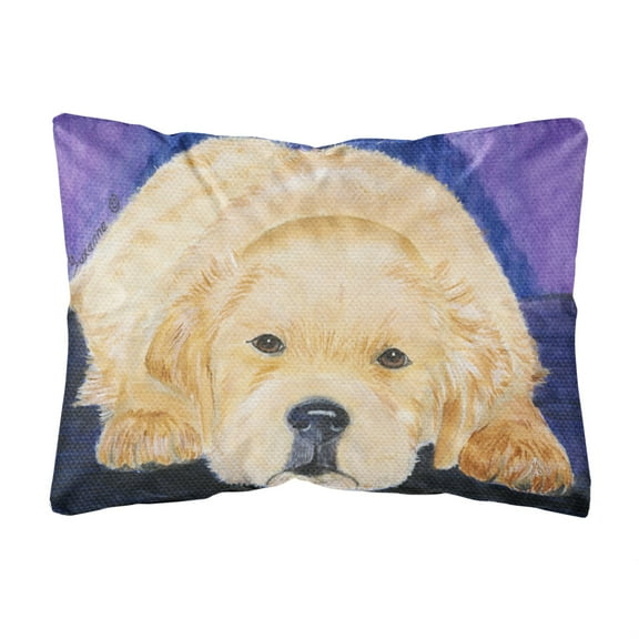 Caroline's Treasures SS8212PW1216 Golden Retriever Decorative   Canvas Fabric Pillow, 12H x16W, multicolor
