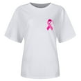 thumbnail image 4 of Cancer Awareness T Shirts for Women 2025 Short Sleeve Crewneck Pink Ribbon Graphic Tshirt Womens T Shirts, 4 of 5