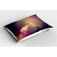thumbnail image 2 of Ambesonne Sky Pillow Sham 2 Pack, Night Clouds Stars Image, 30"x20", Pale Yellow Purple, 2 of 3