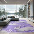 thumbnail image 2 of ODIKA Watercolor Brushstroke Tonal Inspired Solid Minimalist Purple Abstract Refined Foldable Easy Care for King Size Bedroom, Master Suite, Under Bed, 2 of 7