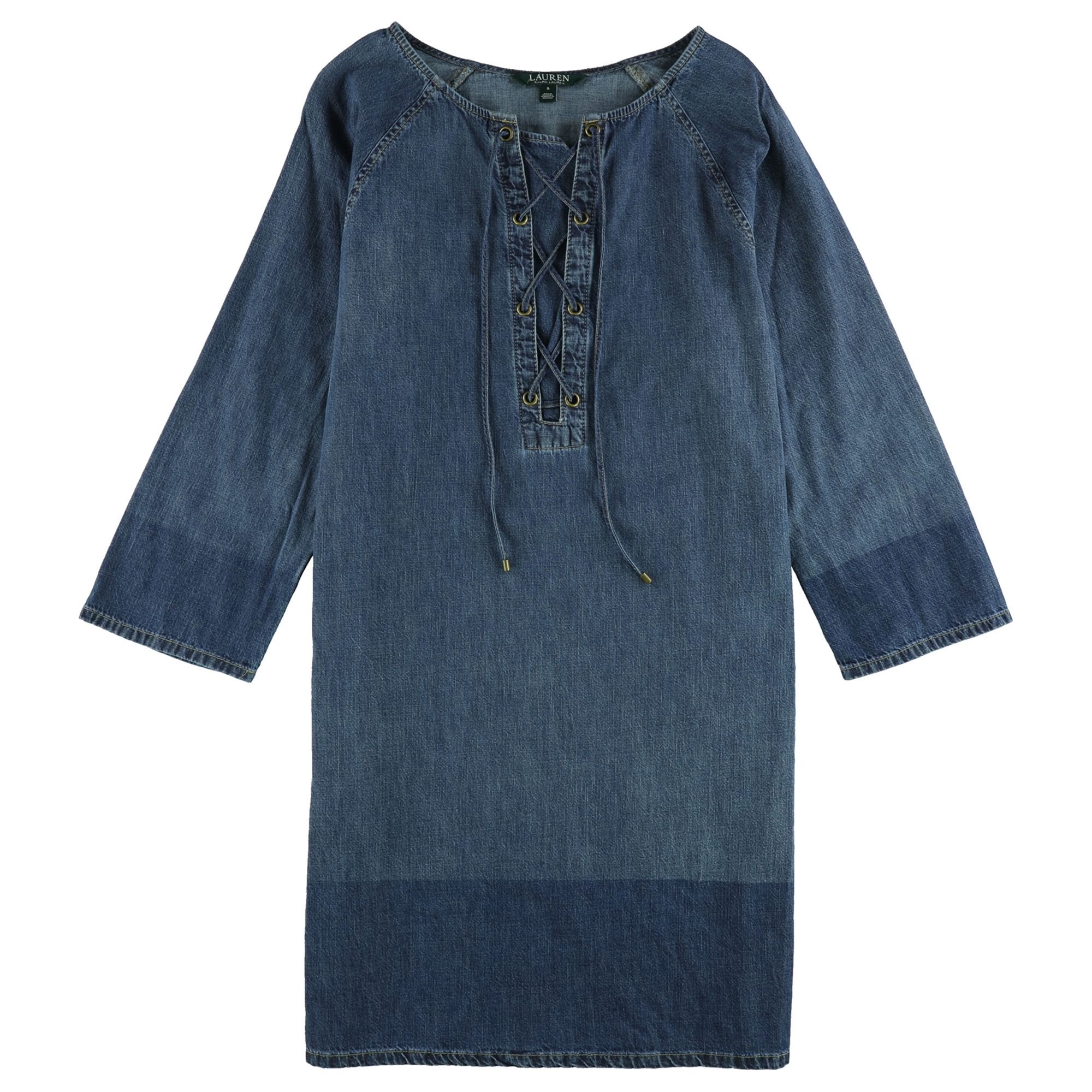 denim and lace dress