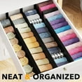 thumbnail image 2 of SpaceAid Bamboo Dresser Drawer Dividers 6 Pack, 4.65“ High Adjustable 17“-22” Drawer Organizers for Clothing, Black, 2 of 7