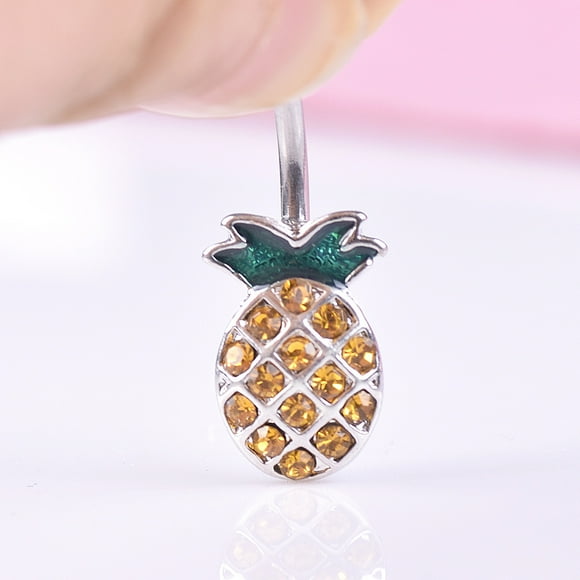 Pineapple Belly Button Rings 14G Surgical Steel Belly Button Rings Belly Button Piercings