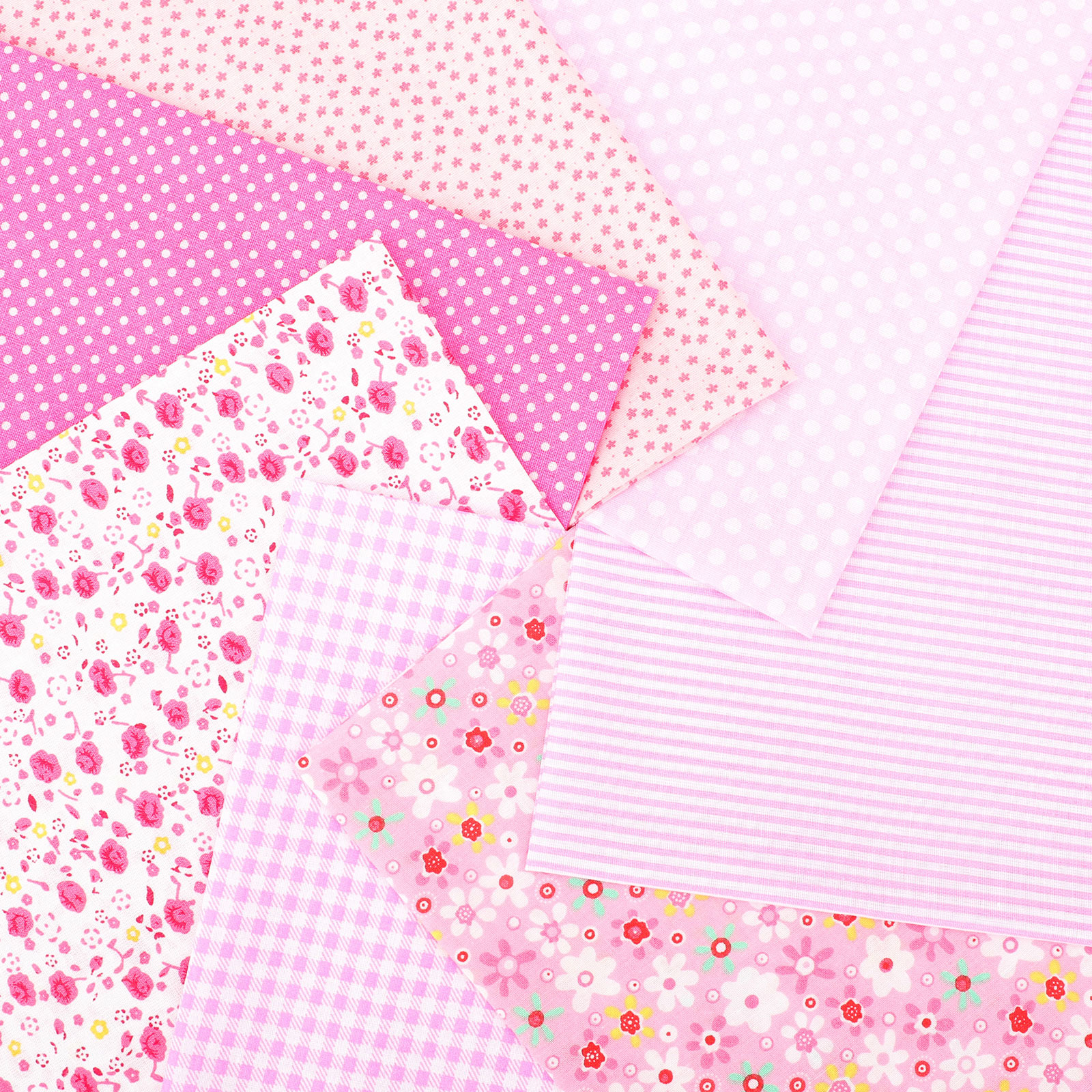 7pcs Pre-cut Floral Cotton Fabric Squares, EEEkit 20 x 20'' DIY Sewing Fabric Bundles for Quilting, Sewing, Patchwork & DIY Crafts