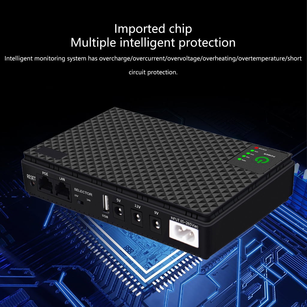 Small UPS Backup Power 10400mah/8800mah 5V 9V 12V Uninterruptible Power Supply with Adapter for Networking Gear