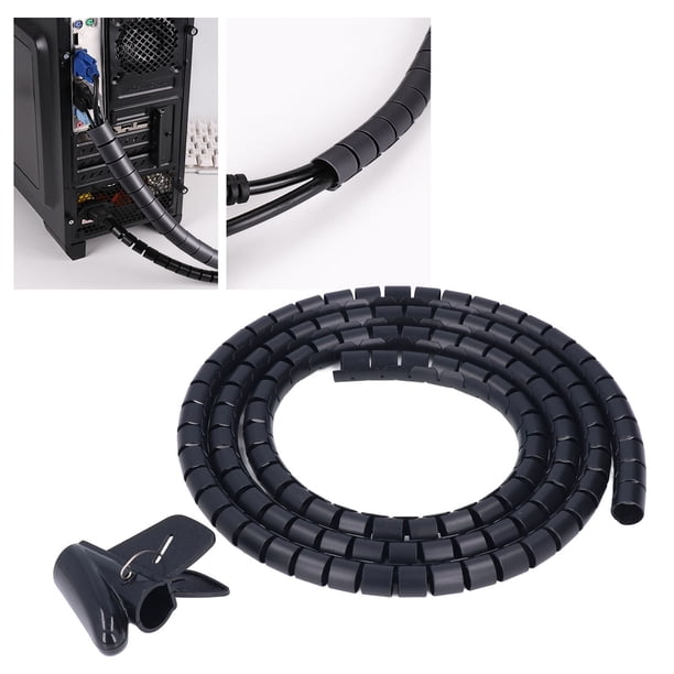 Organizador De Envolta De Cables En Espiral, De Gestió De Tomos De Bobinado De Cables, Color Negro, 20 Mm/0,79 Pulgadas, Para Hogar, Oficina, TV, DVD, PC