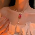 thumbnail image 4 of Collar con colgante de flor de Rosa seca dulce para mujer, cadena de perlas de agua dulce, joyería de encanto, regalo de novia, nueva moda 2022, 4 of 4