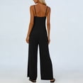 thumbnail image 4 of LEBONYARD Wide Leg Jumpsuits for Women,Women's V-Neck Jumpsuit with Adjustable Straps Side Slits and Pockets Black XL, 4 of 7