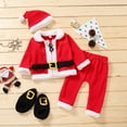 thumbnail image 2 of Odeerbi Baby Boy Girl Clothes Toddler Outfit Newborn Infant Christmas Winter Christmas Romper With Christmas Hat Cute Christmas Three-piece Set Red, 2 of 9