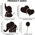 thumbnail image 3 of 2pcs Baby Elephant Stencil Elephant Template Star Heart Balloon Elephant Footprint Pattern Elephant Wall Decor with Paint Brush, 3 of 9
