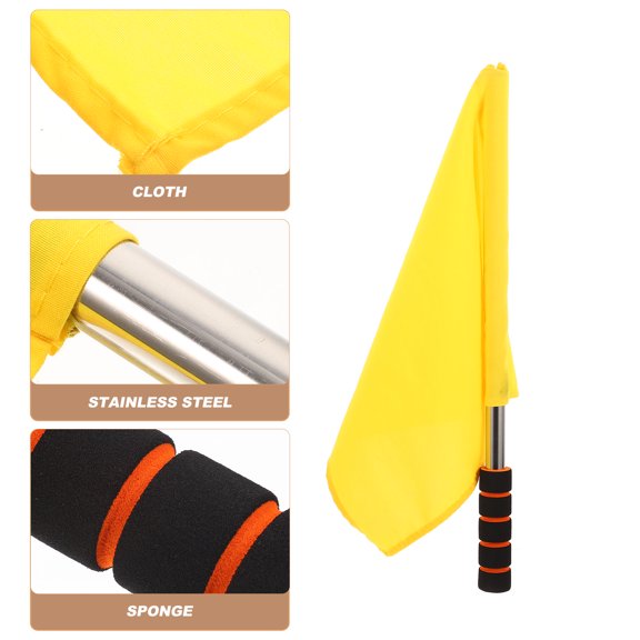 ROSENICE Flags Youth Traffic Control Flag Comfortable Handle Flag 40X30CM Yellow
