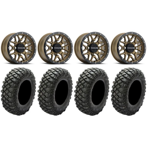 Raceline Krank 14" Bronze Wheels 28" Crawler XR Tires Polaris RZR XP 1000 / PRO XP / Ranger XP 900/1000