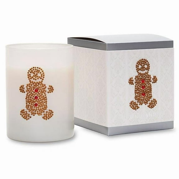 Gingerbread Man 9.5 oz. Icon Candle in White Glass