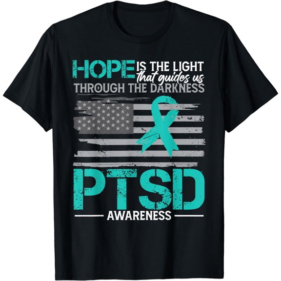 American Flag Veteran Support PTSD Awareness T-Shirt