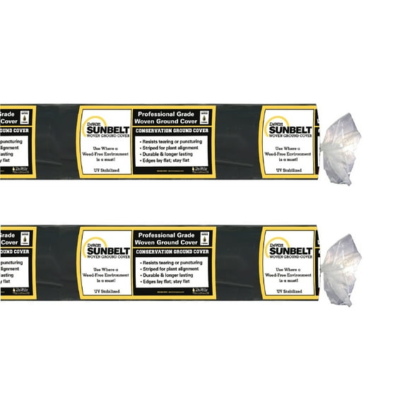 DeWitt Sunbelt Weed Barrier Fabric 3.2 oz, Heavy-Duty Ground Cover, 6x300 & 4x300 Feet