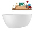 thumbnail image 2 of 67" Streamline G-62-259-BGM Soaking Glossy White Freestanding Tub and Tray With Internal Drain in Brushed GunMetal, 2 of 11