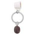thumbnail image 4 of Lindo llavero con forma de taza de café y granos de café, ideal para colgar en la mochila o en el bolso., 4 of 7
