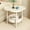 【milk White】, variant on Portable Round Side Table - Double-Layer Compact Design with Storage Rack. Sturdy Plastic Organizer for Bedroom, Living Room or Office - Fits Under 68.58cm Countertops.