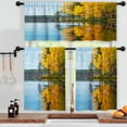thumbnail image 3 of LALILO Kitchen Curtains and Valances Set of 3 36" Lake Window Treatment Tiers for Window Decor, 3 of 5