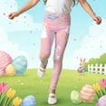 thumbnail image 2 of Zylarhe Girls' Yoga Leggings Pants Easter Print Girls Joggers Stretchy Casual Pants for Toddlers and Kids Outfit Soft Bottoms for Everyday Activities 11-12 Years Pink, 2 of 5