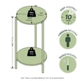 thumbnail image 4 of Furinno BESI 2-Tier Round Narrow Metal Frame Metal Legs End Table Amber Pine, 4 of 5