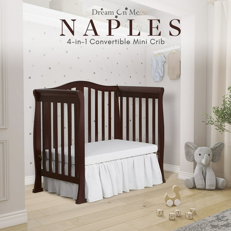Dream On Me Naples 4 in 1 Convertible Mini Crib Espresso