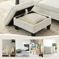 thumbnail image 3 of ZAFLY 3PCS Sectional Couch Set, Living Furniture Sofa Sets, Include Sofa, Loveseat & Chair - Beige, 3 of 7