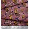 thumbnail image 2 of Soimoi polyester Crepe Fabric Owl,Bat & Haunted House Halloween Printed Fabric 1 Yard 42 Inch Wide, 2 of 3