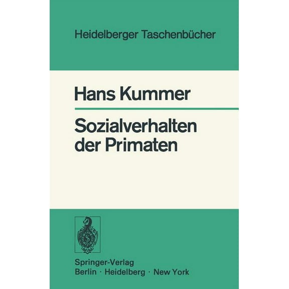 Heidelberger TaschenbÃ¼cher Sozialverhalten Der Primaten, Book 162, (Paperback)