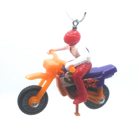 Christmas Ornament for Dirt Bike Motorcycle Orange Red Purple