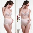thumbnail image 3 of 4-pack Women's Plus Maternity Panties Pregnancy Brief Soft Loose Cotton with Adjustable Waist Circumference Buttons Pink/Skin Color, 3 of 9