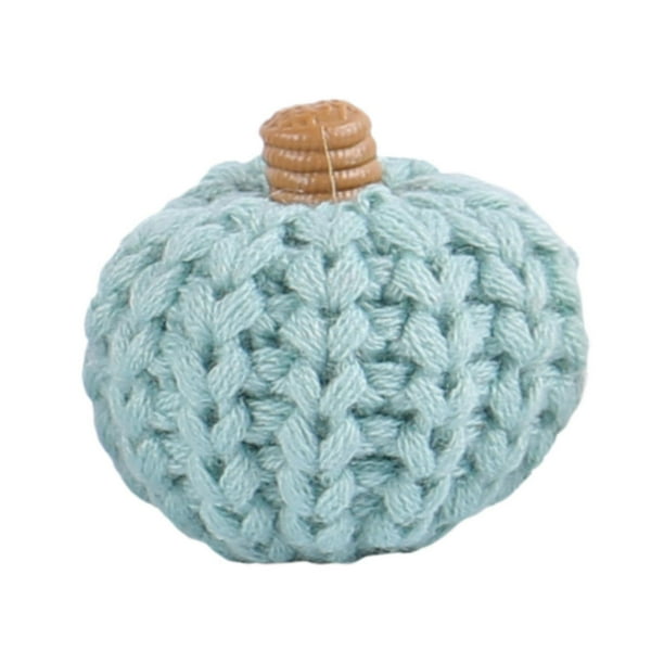 Decoración de calabaza de punto, Mini simulación de calabaza, adornos festivos, decoraciones para cumpleaños, jardín, chimenea de Acción de Gracias Azul