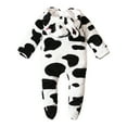 thumbnail image 4 of CAICJ98 Newborn Baby Jumpsuit Hooded Fleece Cow Rompers Long Sleeve Onesies Outwear Snowsuit Outfits Baby Boy Girl Winter Coat (White,3-6 Months), 4 of 7