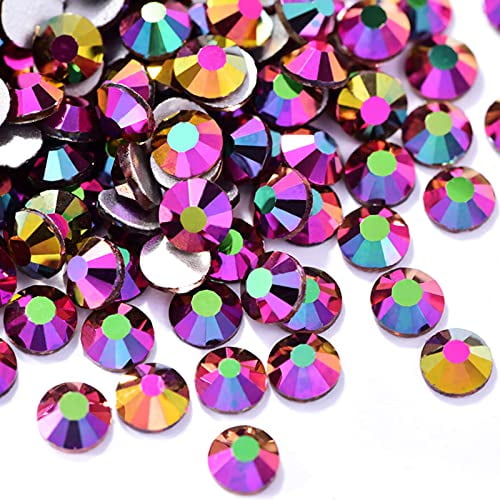 Jollin Hot Fix Crystal Flatback Rhinestones Glass Diamantes Gems 24mm(8ss 2880pcs, Light Purple AB)
