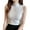 White, variant on Women Summer Bottoming Vest Half High Collar Sleeveless Knitting Tops Slim Fit Solid Color Tank Tops Streetwear