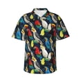 thumbnail image 1 of Fotbe Parrot Camisa Hawaiana para Hombre Unisex – Camisa Casual de Verano con Botones de Manga Corta de Algodón y Lino,Large, 1 of 7