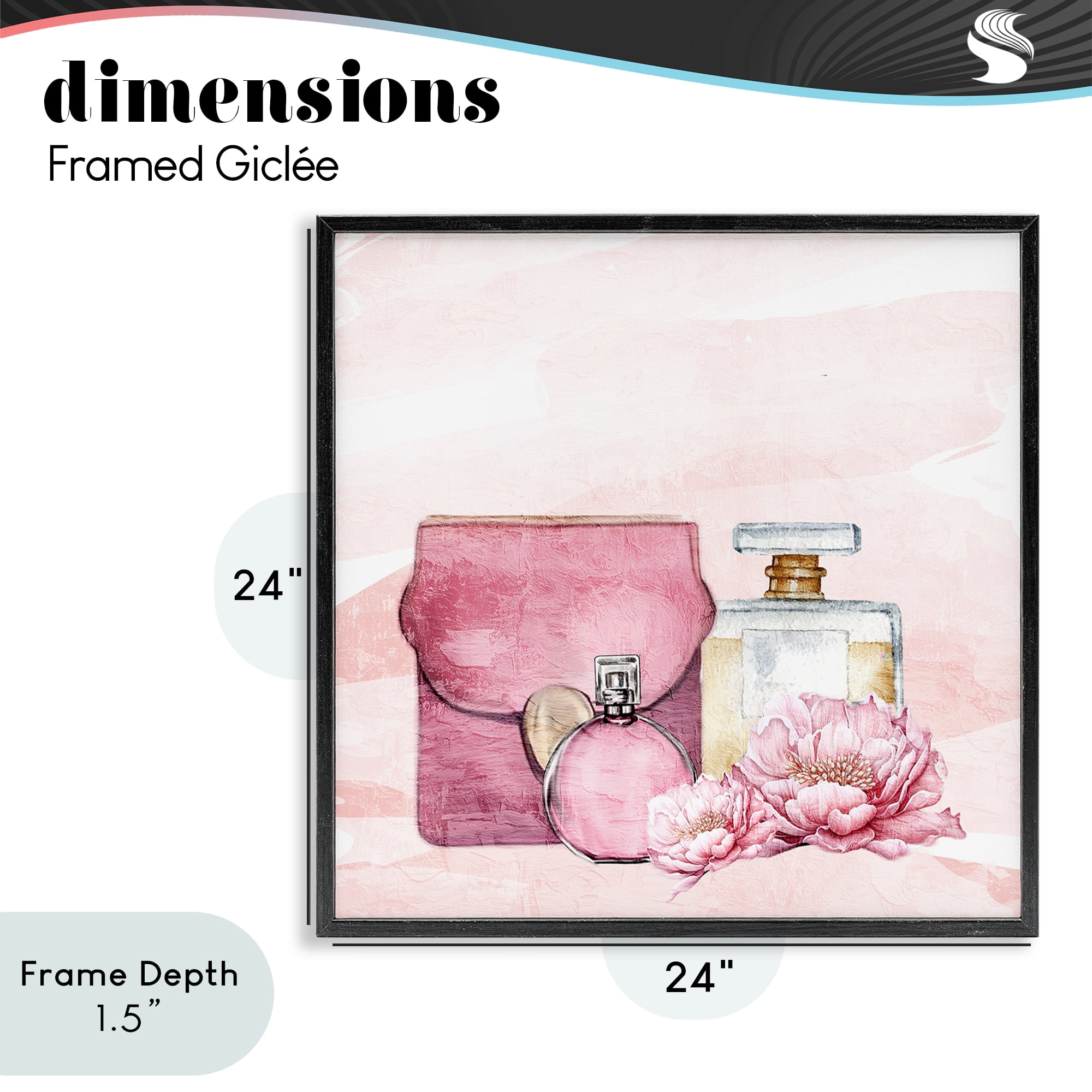 Stupell Industries Blush Glam Time Collection Black Framed Giclee Art, design by Kim Allen