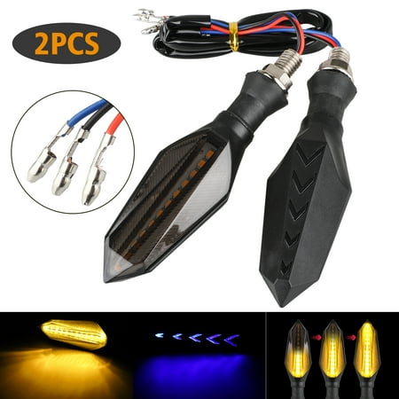 - 2pcs Flowing Motorbike Turn Signal Lights Turning Indicators Braking Running Light 12V Universal for Motorcycle Scooter Quad Cruiser Harley Kawasaki Yamaha Suzuki Off Road